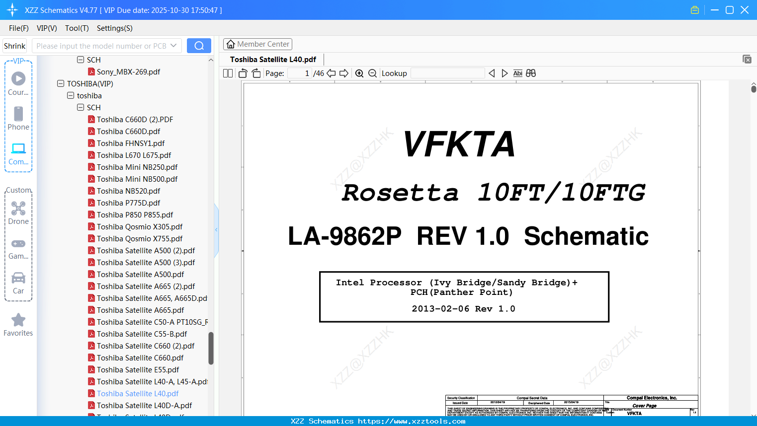 Laptop Toshiba Satellite L40